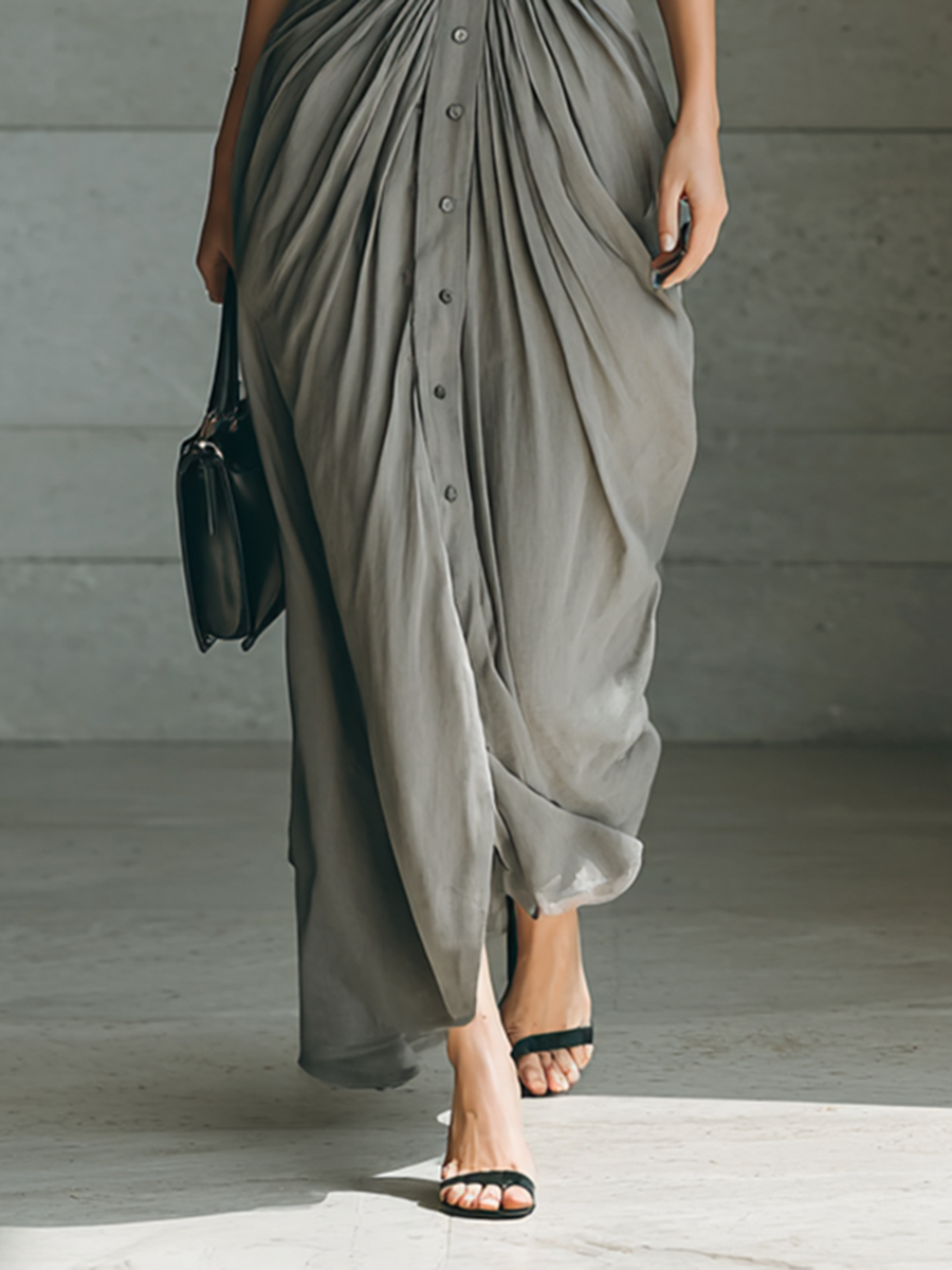 Zéphyrine | Long Pleated Dress