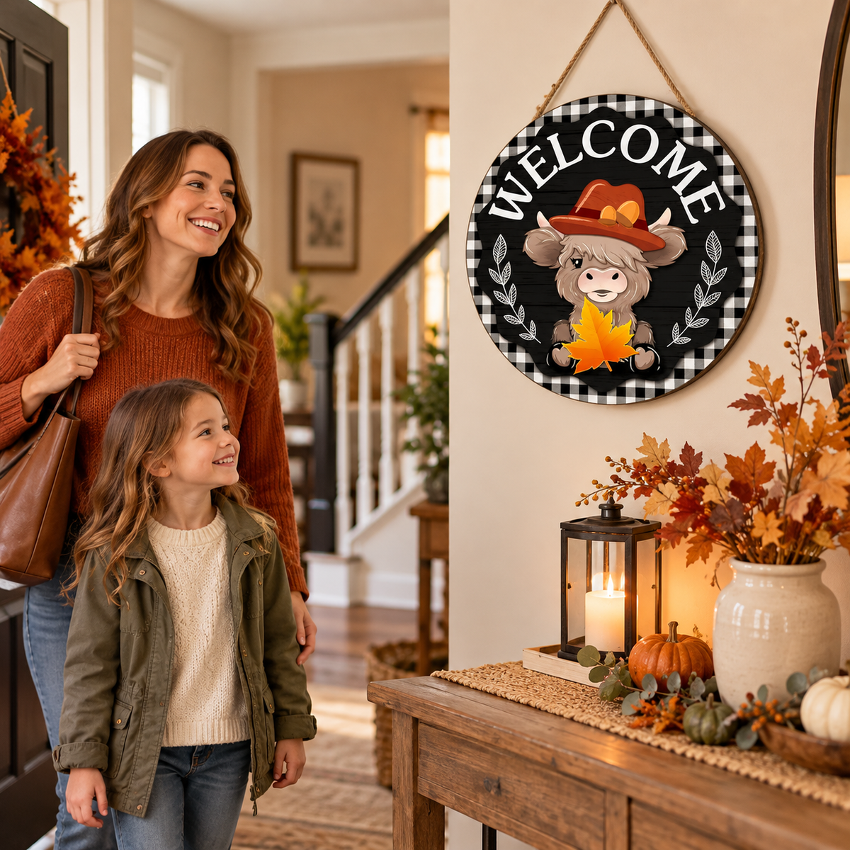 Moo Seasons – Magnetic Interchangeable Highland Cow Welcome Sign