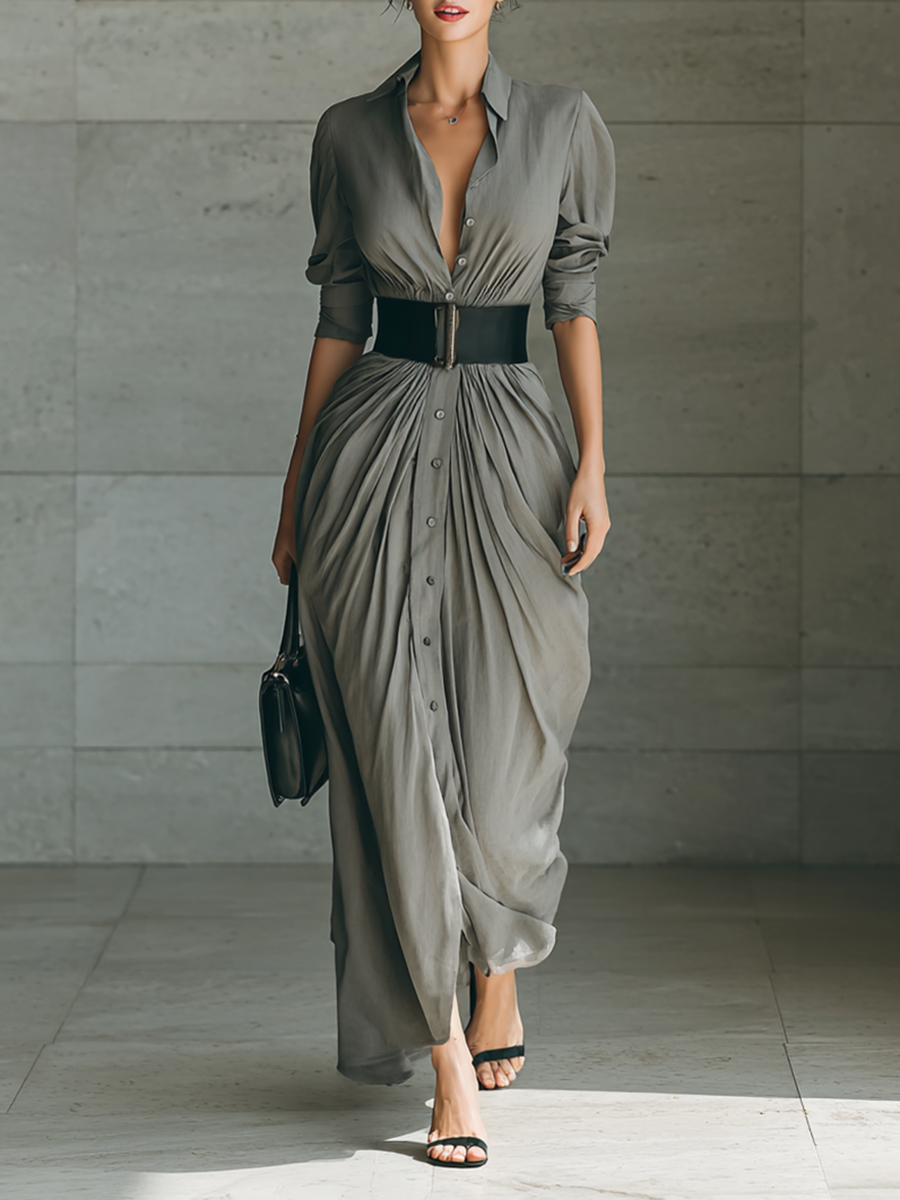 Zéphyrine | Long Pleated Dress
