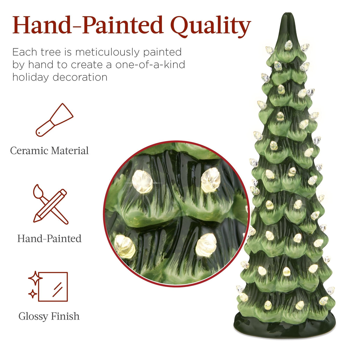 Merrydale - Homemade Ceramic Christmas Tree with LED Lights