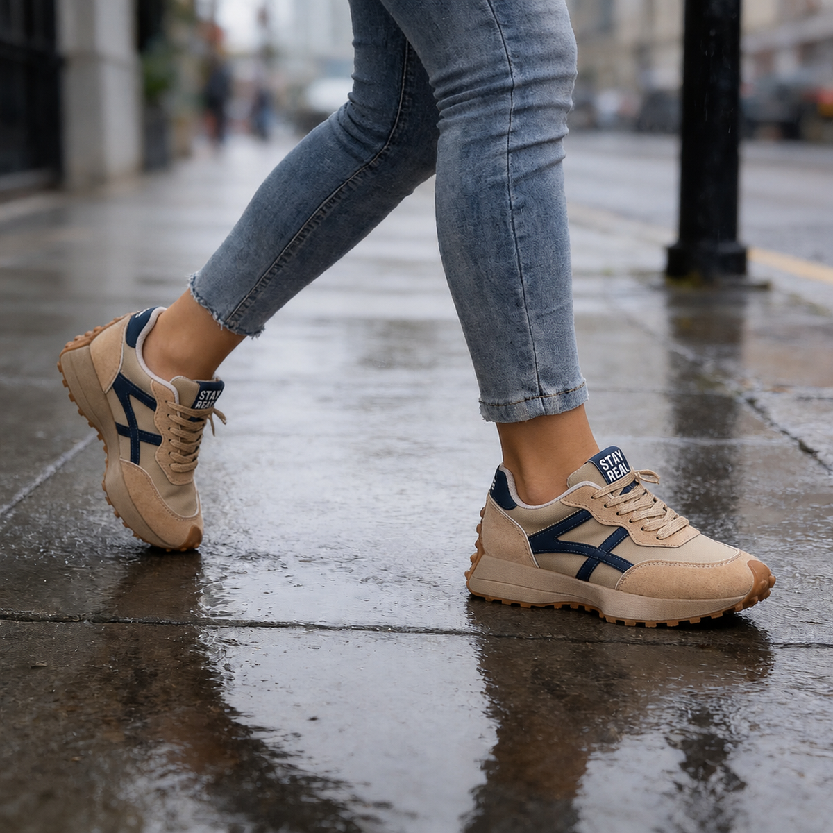 Solenne – Flat-Platform Non-Slip Chunky Sneakers