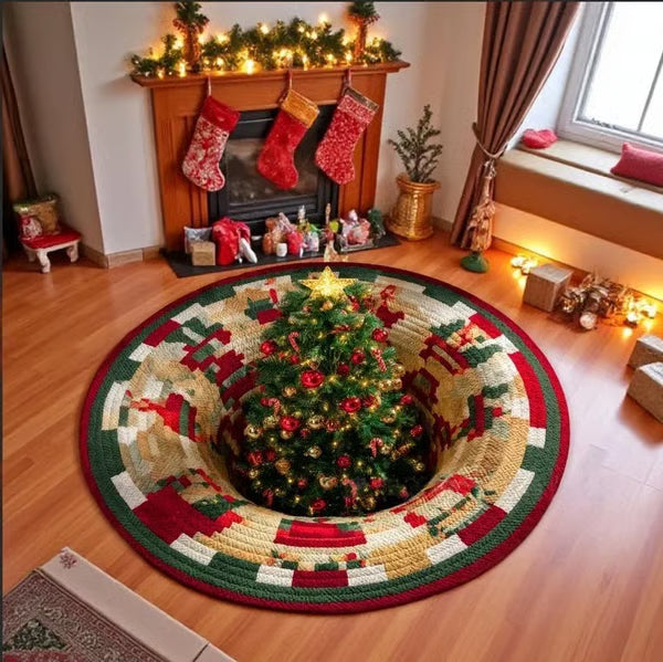 Merry Mirage – 3D Swirl Quilted Christmas Rug