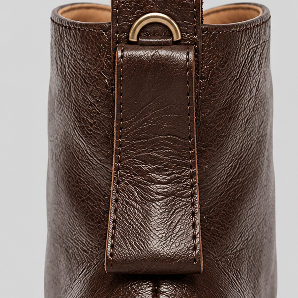 Norielle – Brown PU Leather Sculpted Heel Ankle Boots