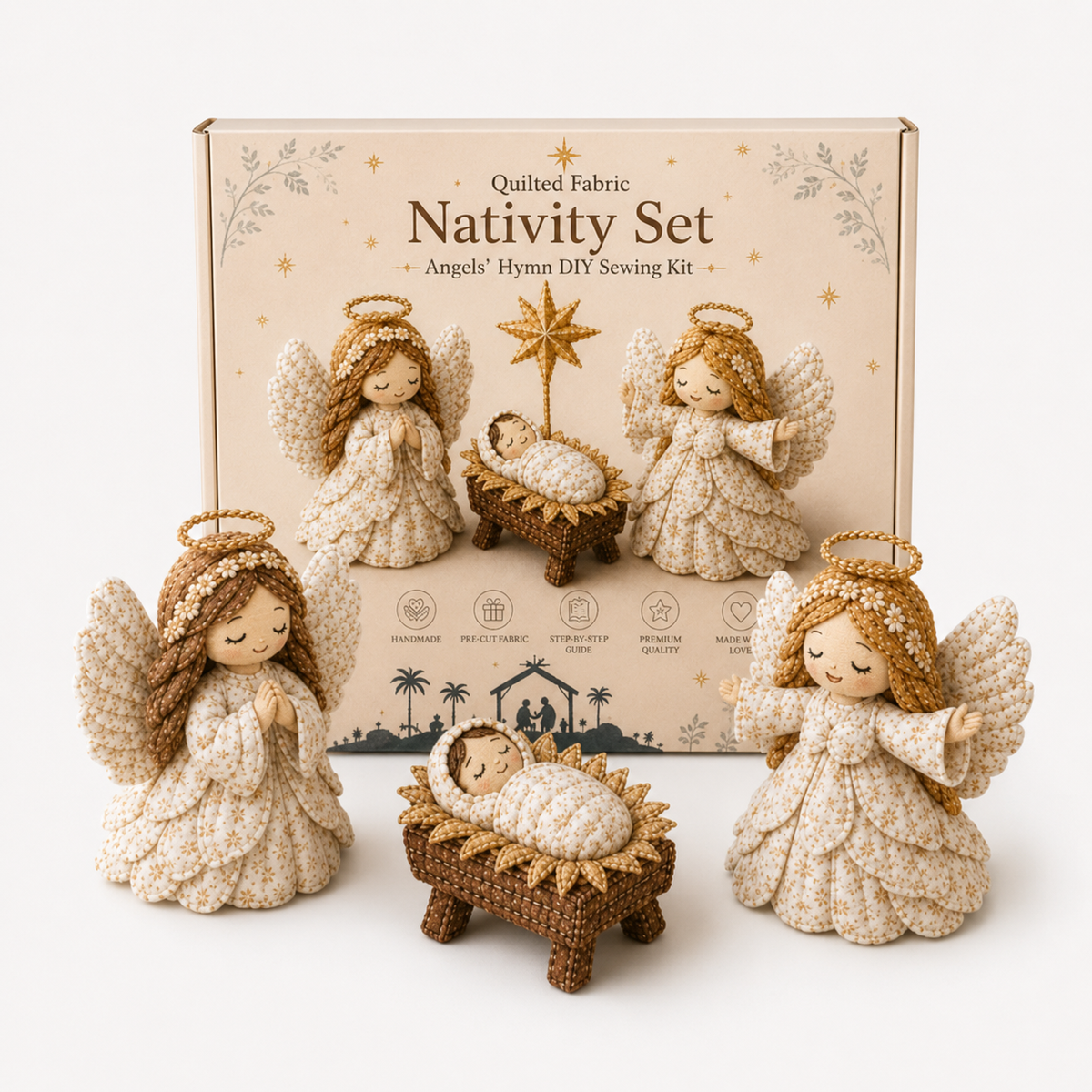 Heirloom & Hollow – Patchwork Fabric Nativity Sewing Kit