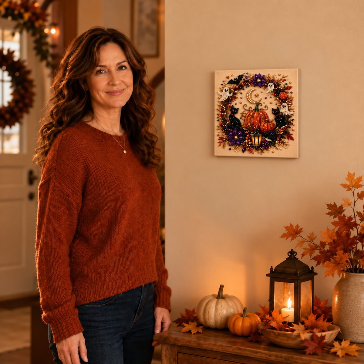 Beadory – Halloween Pearl-like Bead Craft Kit, Cozy Wall Art DIY
