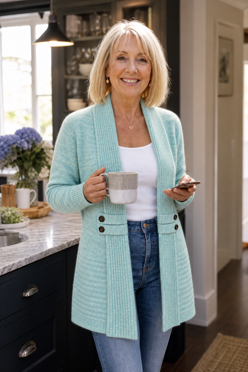 Wearbella – Double-Breasted Belted Knit Cardigan for Women, Cozy Fall Layer