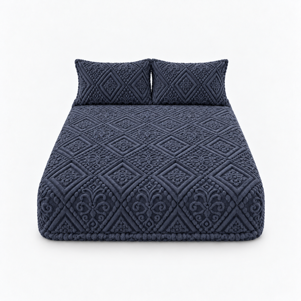 Damask Haven – Raised Damask Plush Fitted Sheet