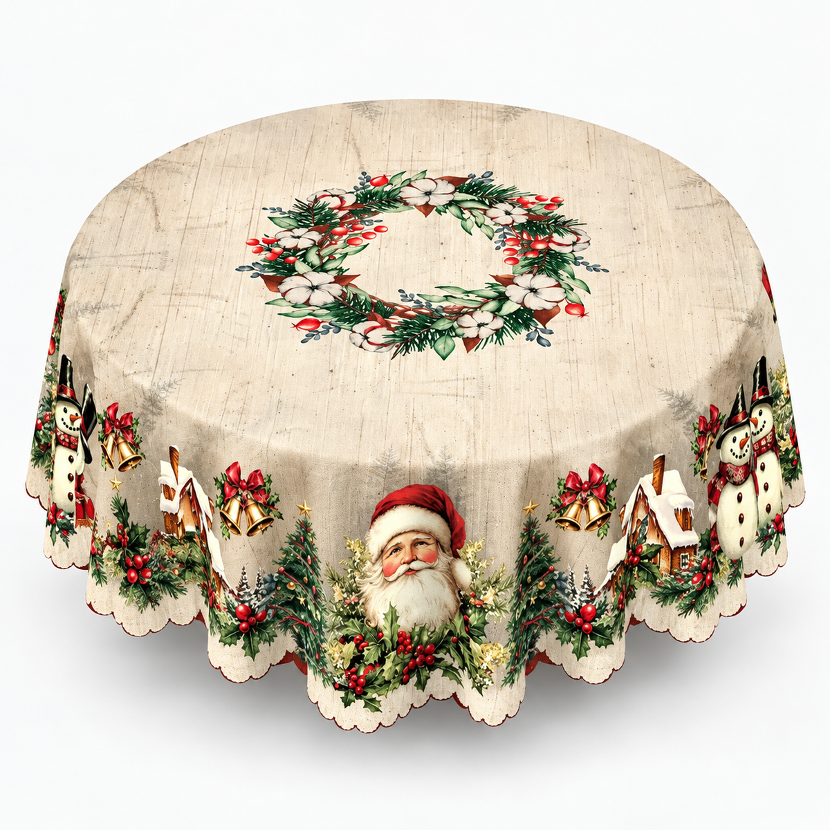 Noelora – Embossed Christmas Print Tablecloth