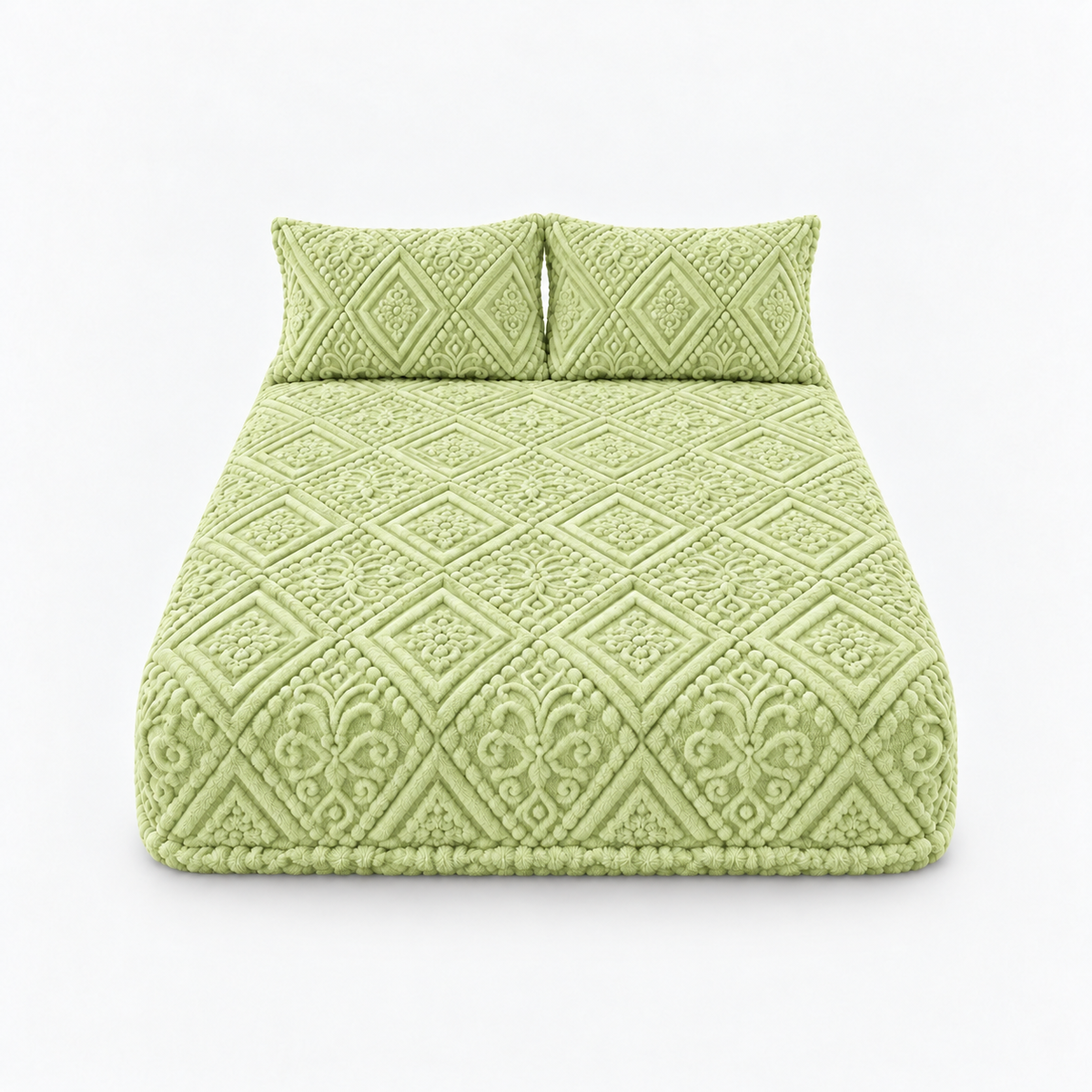 Damask Haven – Raised Damask Plush Fitted Sheet