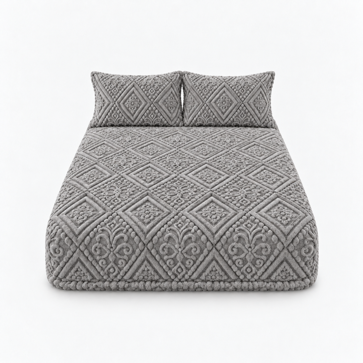Damask Haven – Raised Damask Plush Fitted Sheet