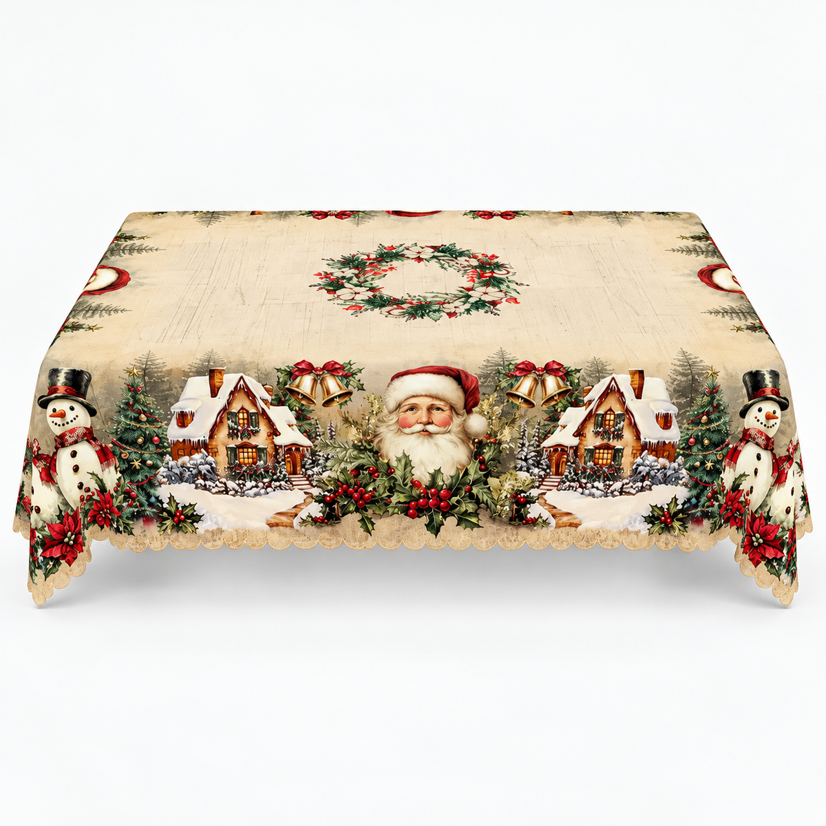 Noelora – Embossed Christmas Print Tablecloth