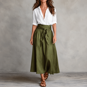 White & Olive Green