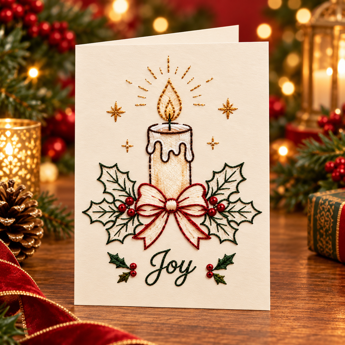 Stitchmas – Printed Pattern Christmas Embroidery Card Kit
