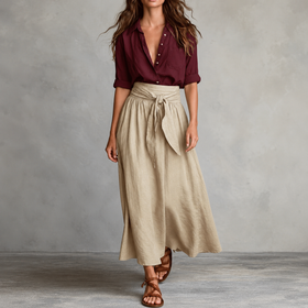 Burgundy & Khaki