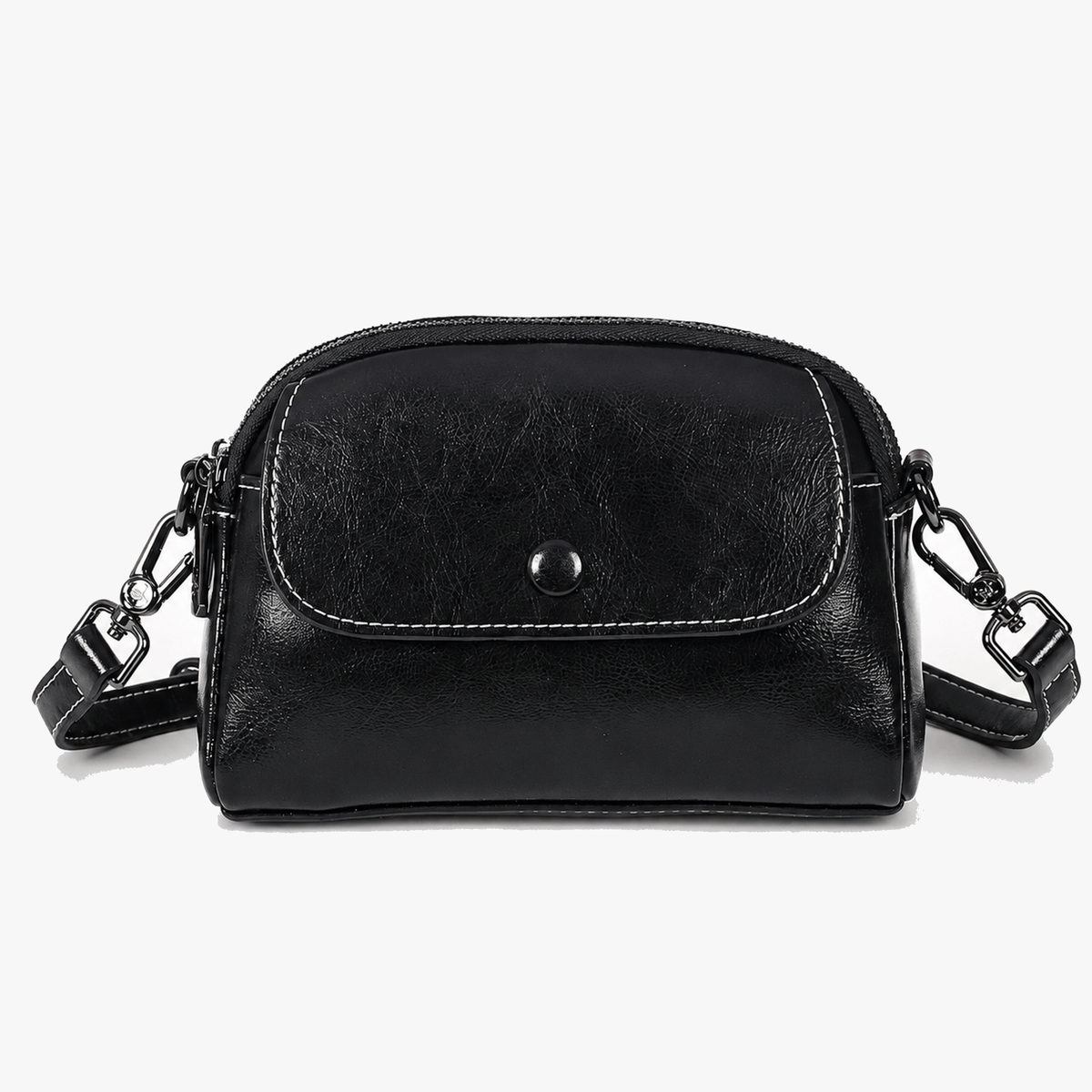 Bellana – Glossy Genuine Leather Shoulder Bag for Women
