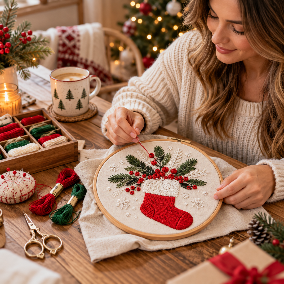 Hearthstitch – Christmas Stocking Embroidery Kit