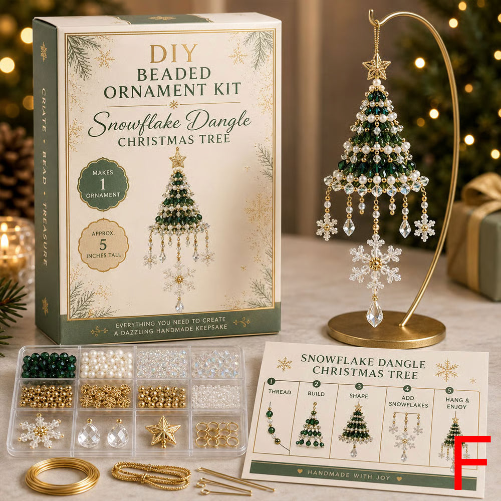 Winterbead – Layered Pearl And Crystal Snowflake Ornament Kit
