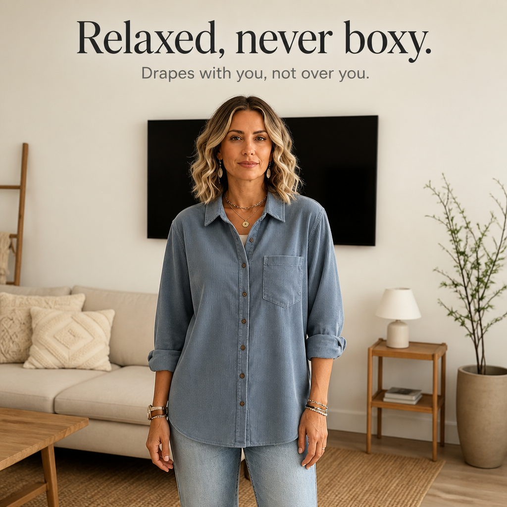 Cordelle – Button-Down Corduroy Shirt Jacket