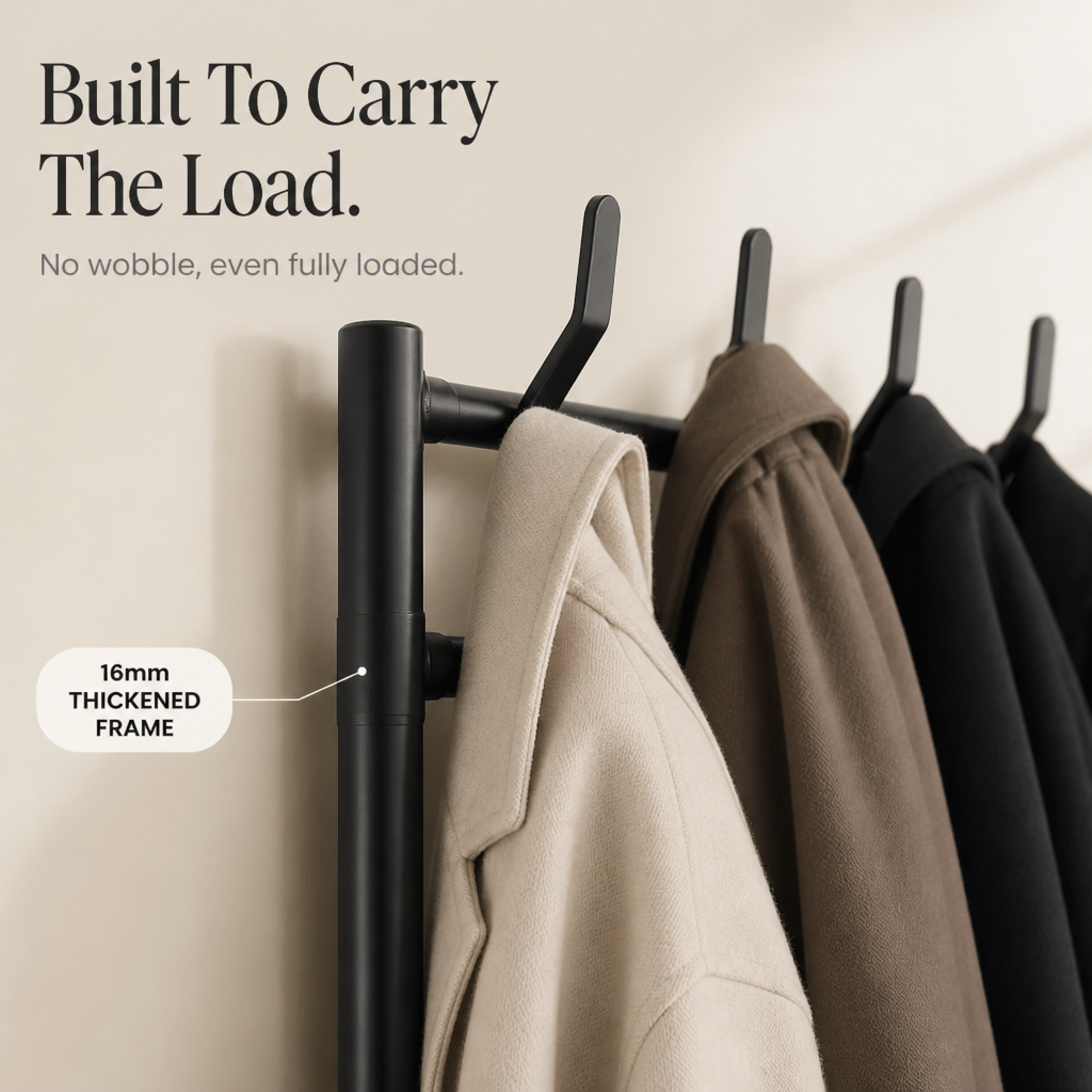 Haldrow – Tier Shoe Rack With Coat Hooks