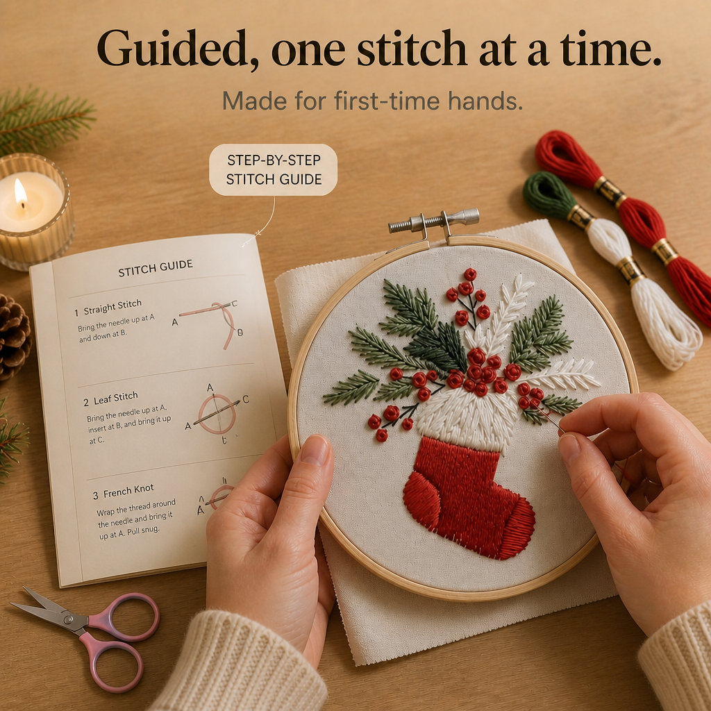 Hearthstitch – Christmas Stocking Embroidery Kit