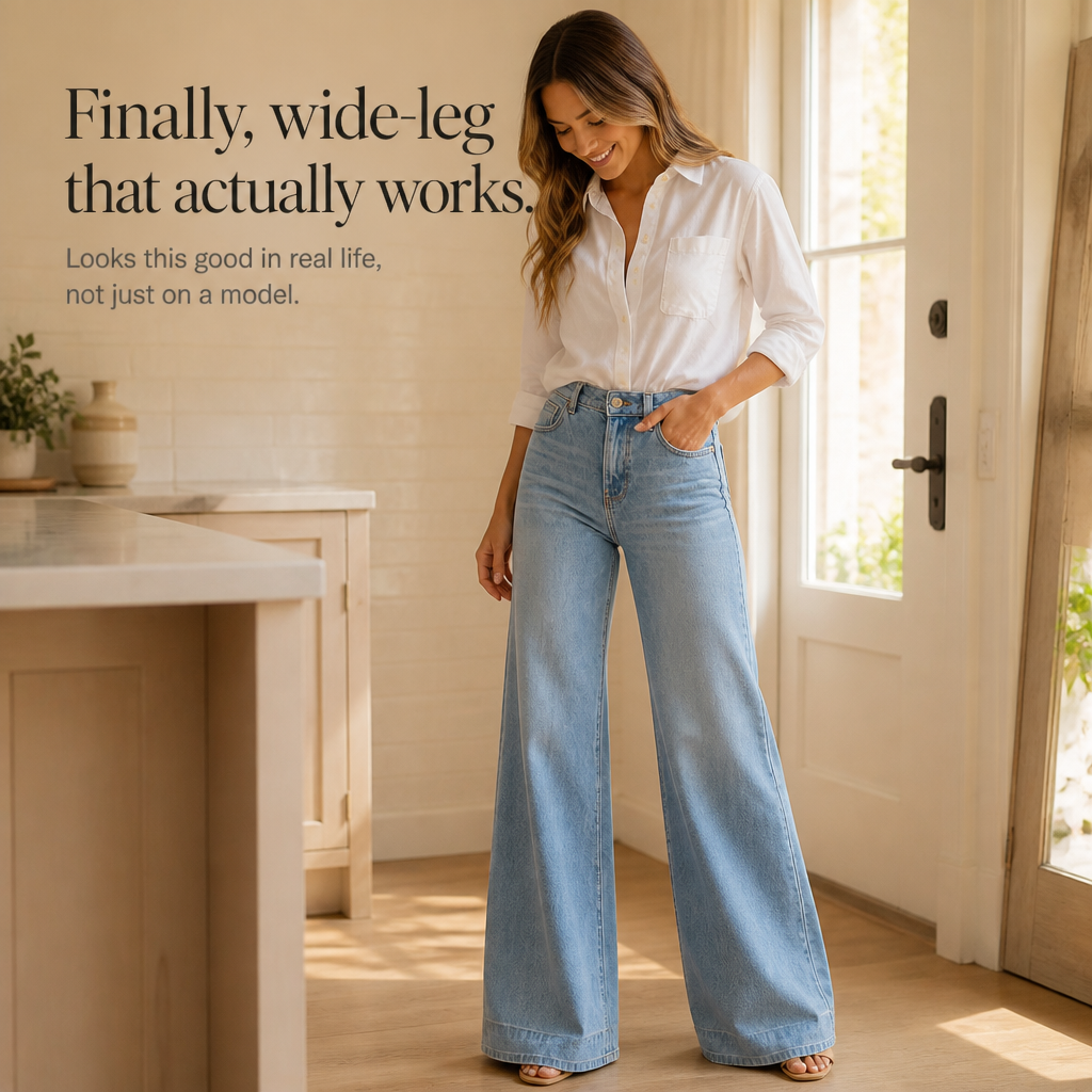 Lenglia – High-Rise Wide-Leg Vintage Wash Jeans