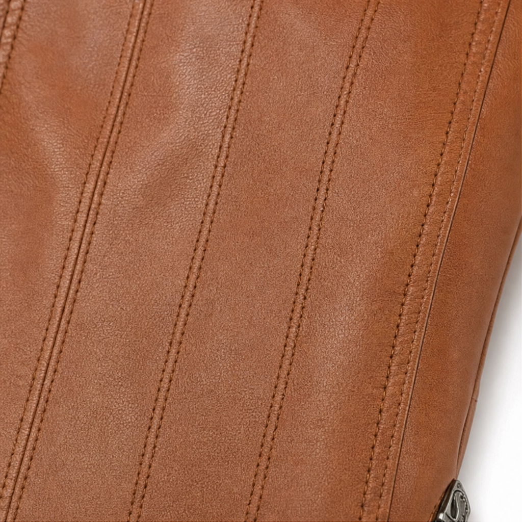 Flavia – Fitted Hooded Moto-Style Jacket
