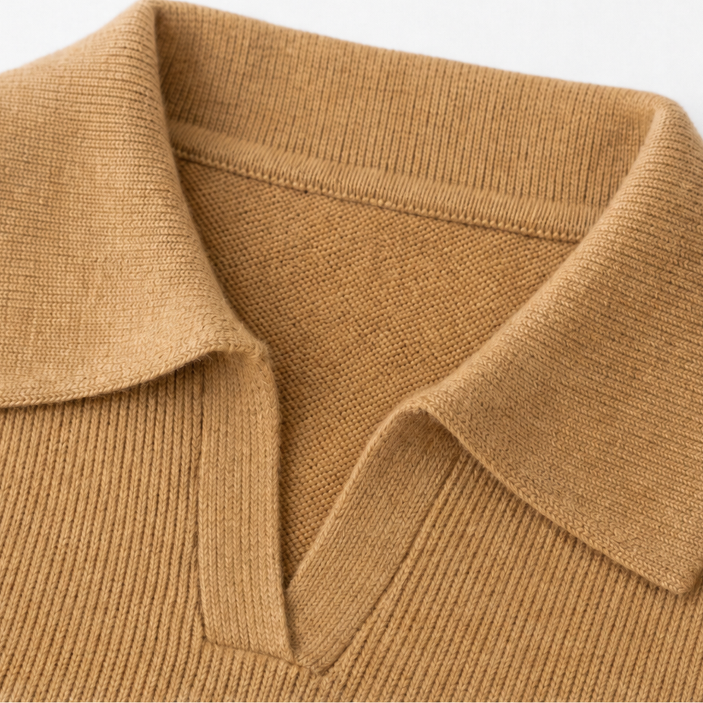 Erminia – Relaxed Polo-Collar Knit Sweater With Side Buttons