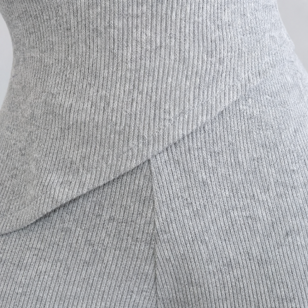 Wearbella – Off-Shoulder Ribbed Knit Top And Wide-Leg Pants Set