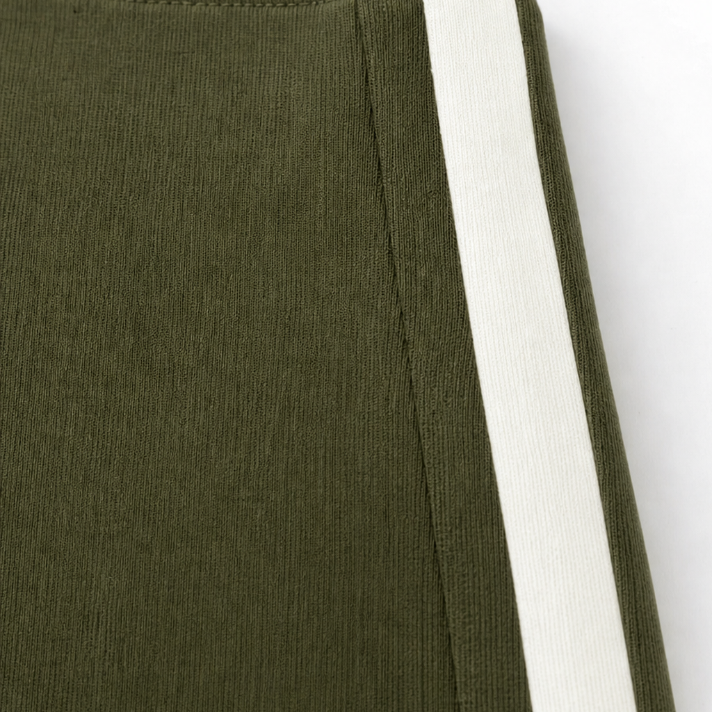 Trimora – Contrast-Trim Knit Jacket And Flared Pants Set