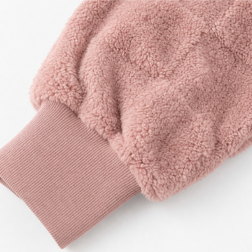 Checkora – Fluffy Checked Open-Front Cardigan