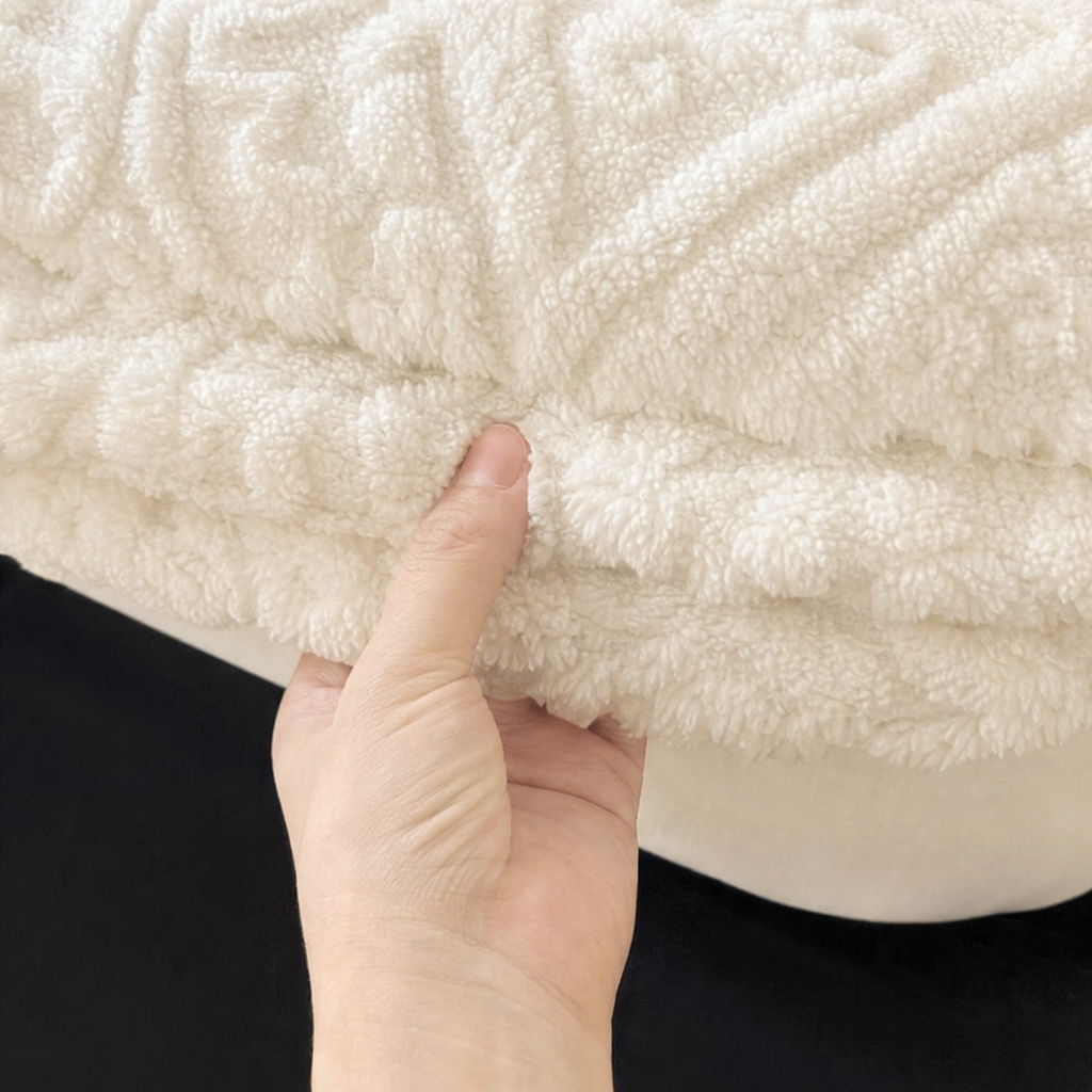 Damask Haven – Raised Damask Plush Fitted Sheet