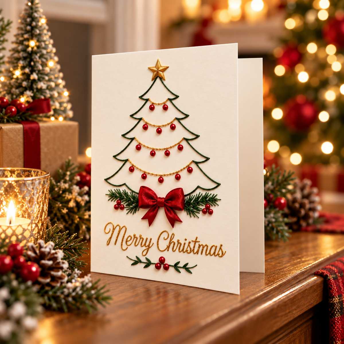 Stitchmas – Printed Pattern Christmas Embroidery Card Kit