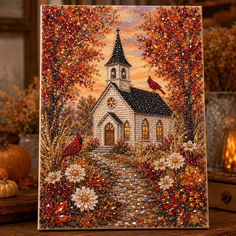 Autumn Gleam – Beaded Crystal Autumn Diamond Painting Kit