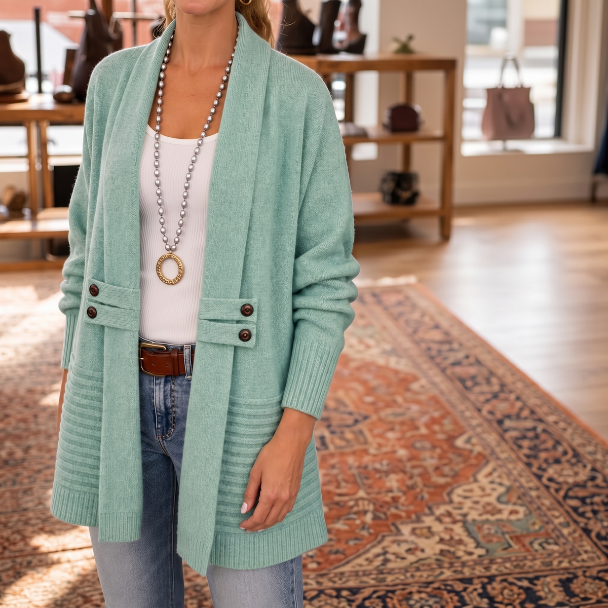 Everdrape – Textured Shawl Collar Wool-Blend Cardigan