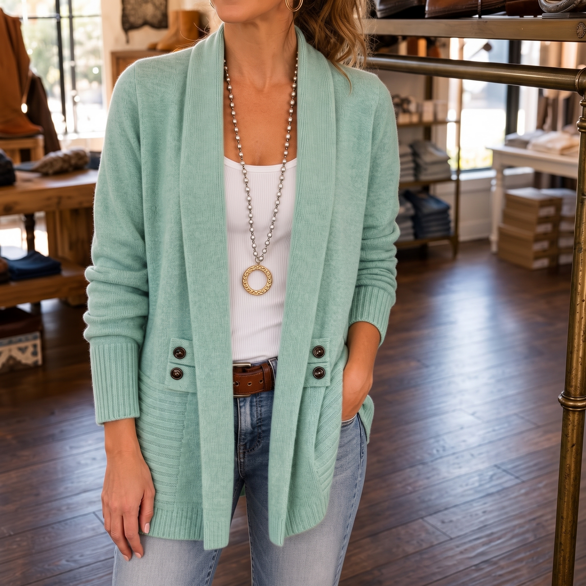 Everdrape – Textured Shawl Collar Wool-Blend Cardigan