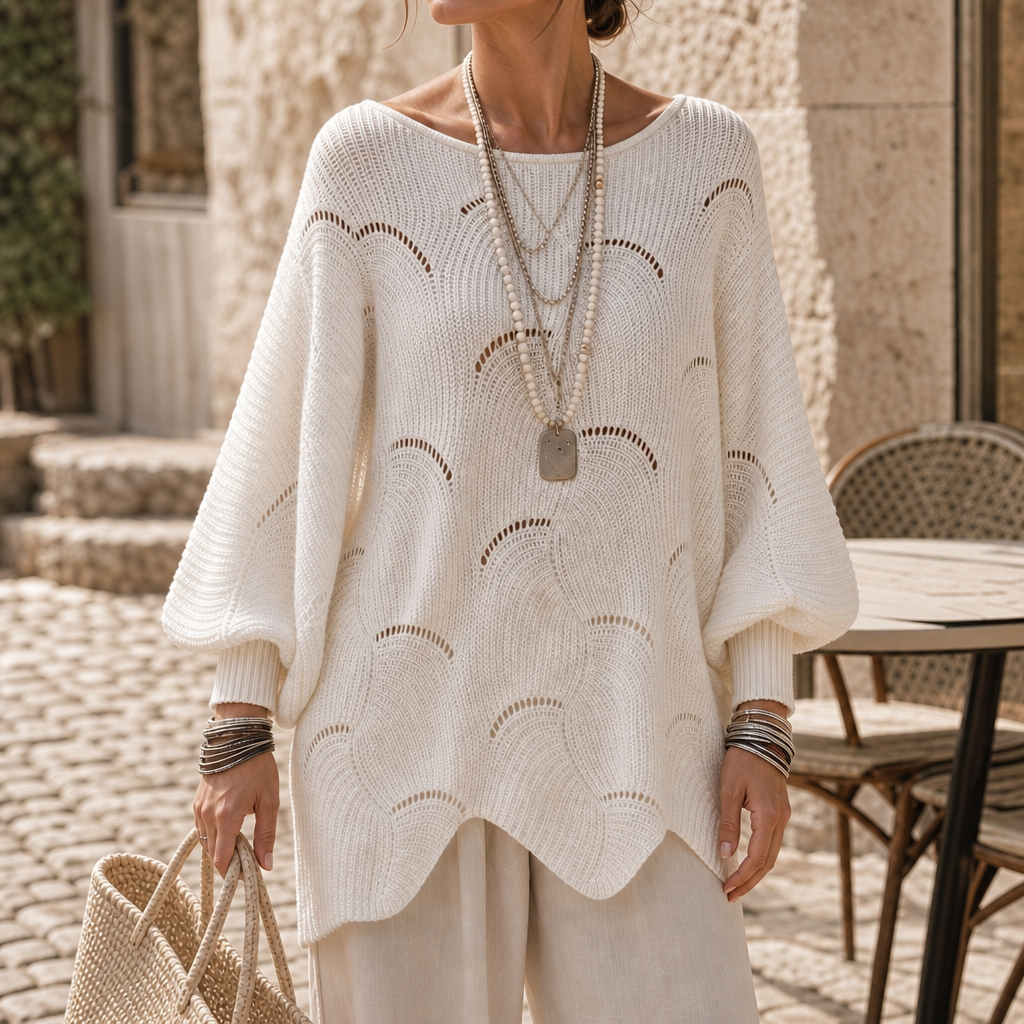 Wearbella – Hollow Wave Batwing Sleeve Sweater
