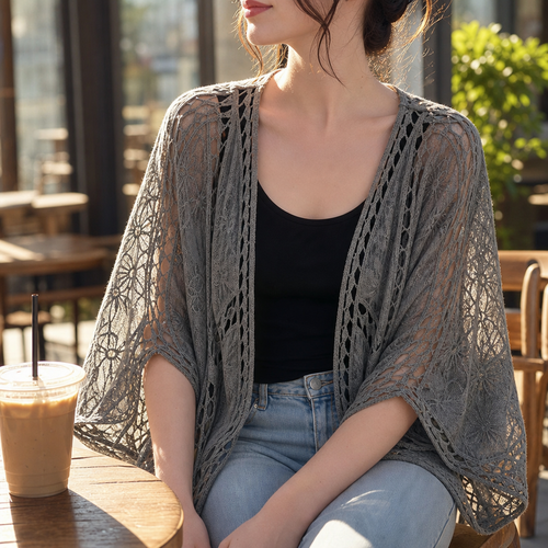 Lunaveil – Openwork Lace Oversized Cardigan for Women, Cozy Fall Layer