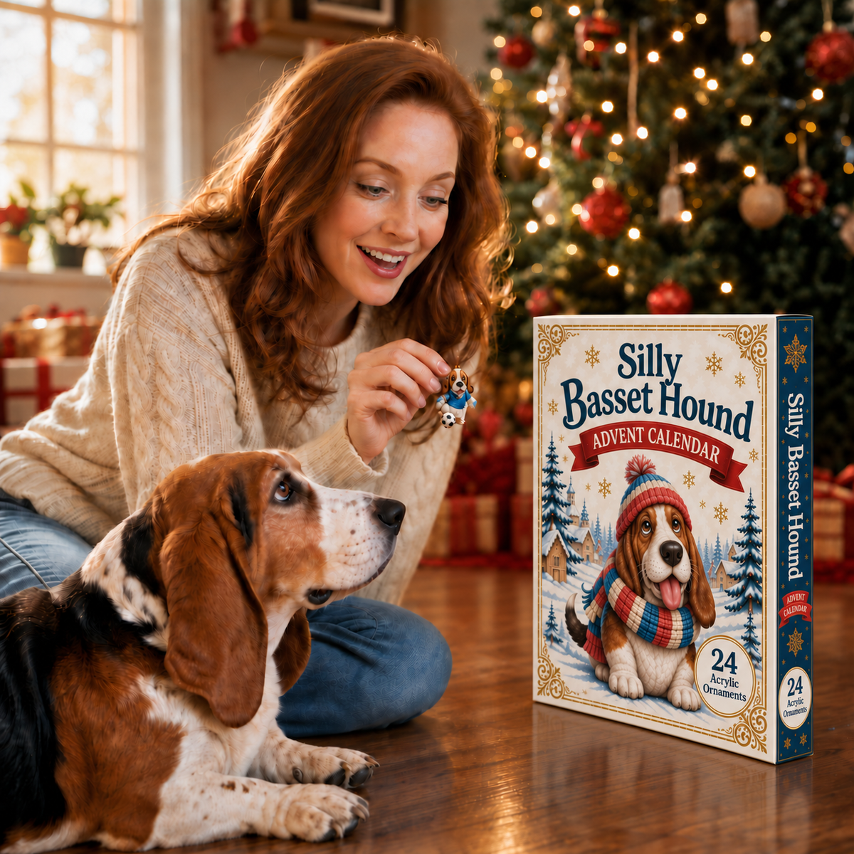 Bassetmas – 24-Day Basset Hound Ornament Advent Calendar