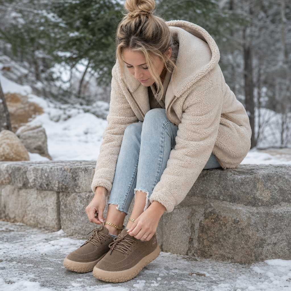 Plushway – Fleece-Lined Brown Casual Shoes
