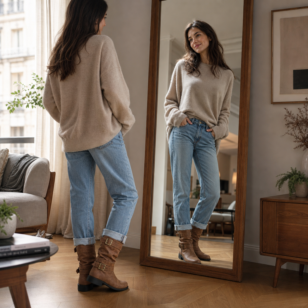 Bootara – Slouchy Buckle Mid-Calf Boots
