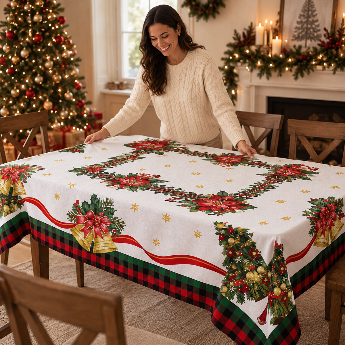 Evermerry – Christmas Print Polyester Tablecloth