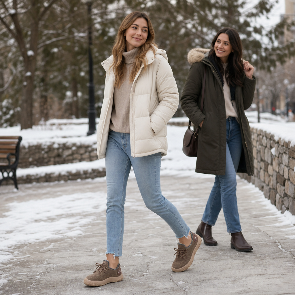Plushway – Fleece-Lined Brown Casual Shoes