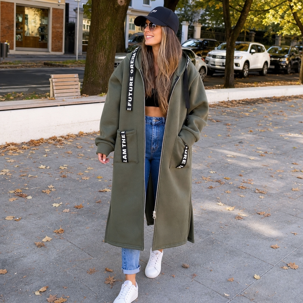 Hearthline – Alphabet Patchwork Longline Hooded Coat