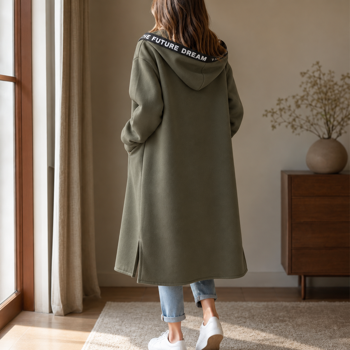 Hearthline – Alphabet Patchwork Longline Hooded Coat