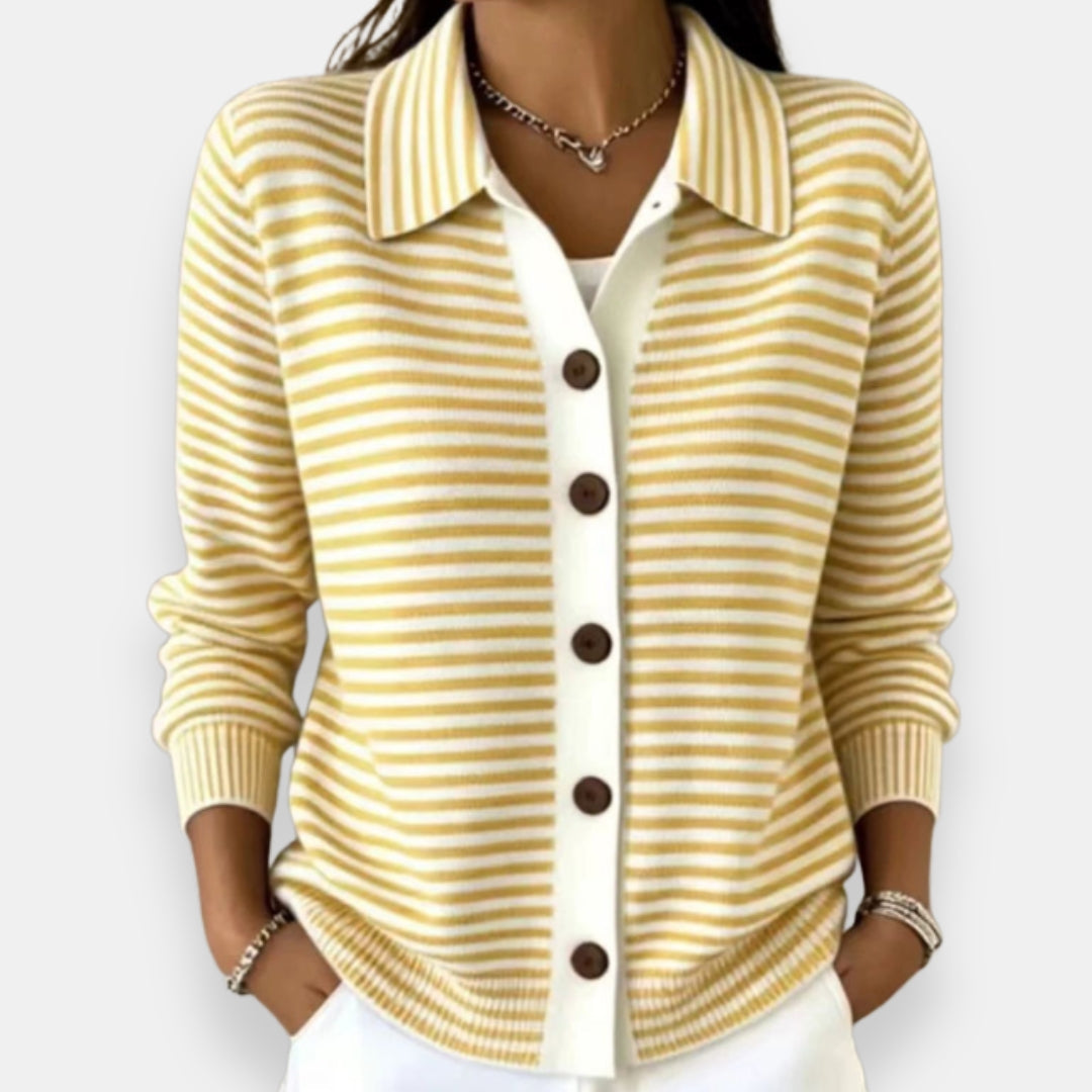 Marijke™ | Striped cardigan with buttons