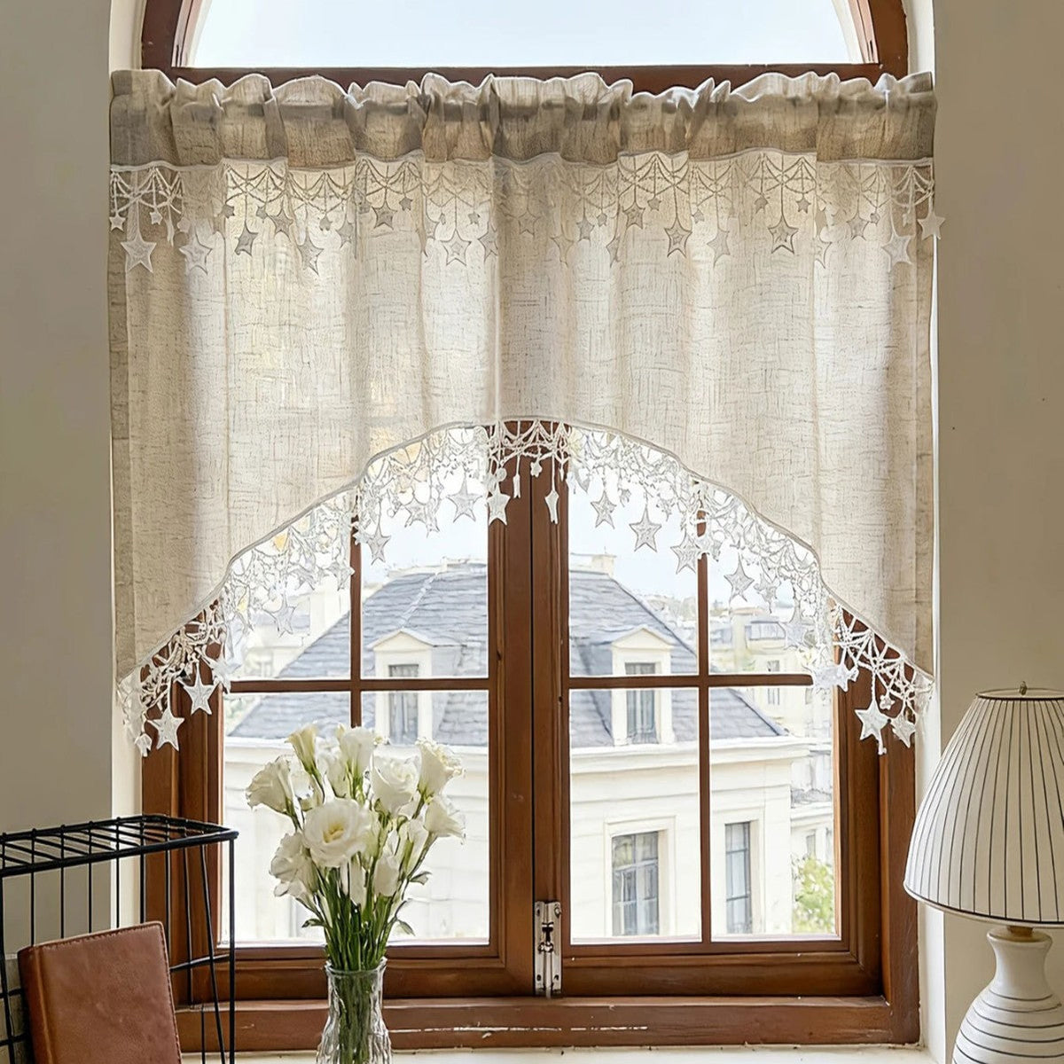 Starwoven – Star Lace Arc Hem Half Curtain
