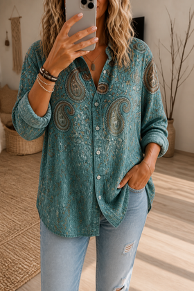 Teal Paisley