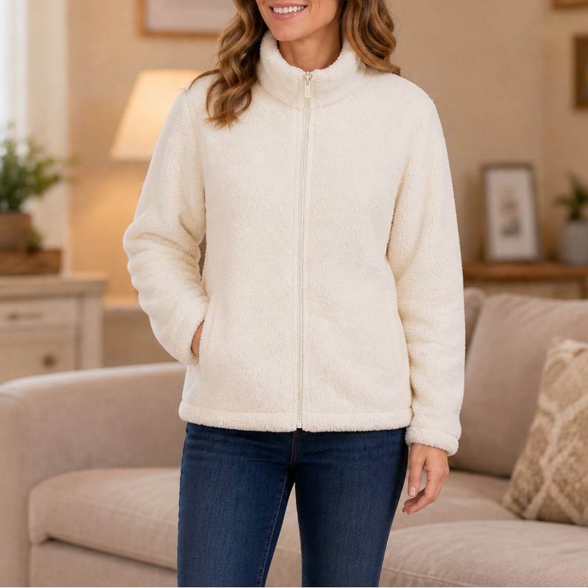 Velora – Plush Fleece Stand-Collar Jacket
