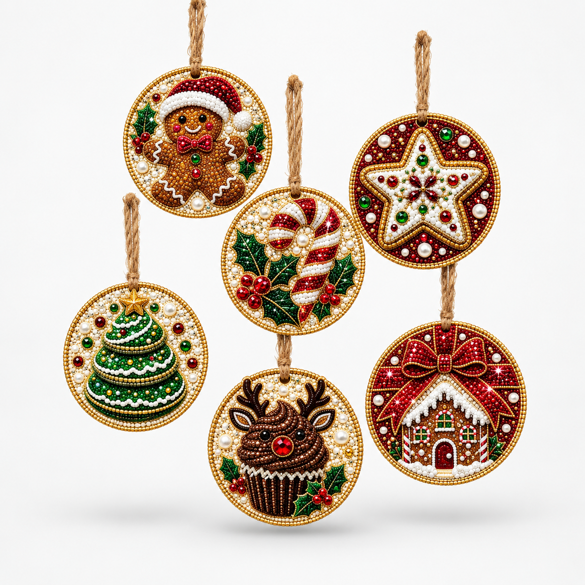 Glowbee – Diamond Painting Christmas Ornament Kit (6pcs)