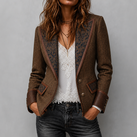 Brown Herringbone
